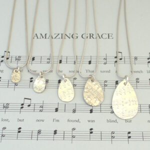 Amazing Grace Fine Silver Teardrop Pendants