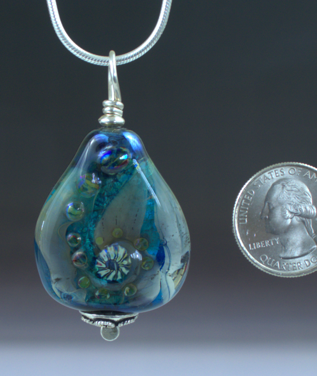 Blue Teardrop Pendant Back