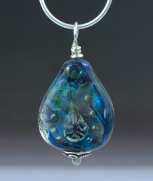 Blue Teardrop Pendant Front