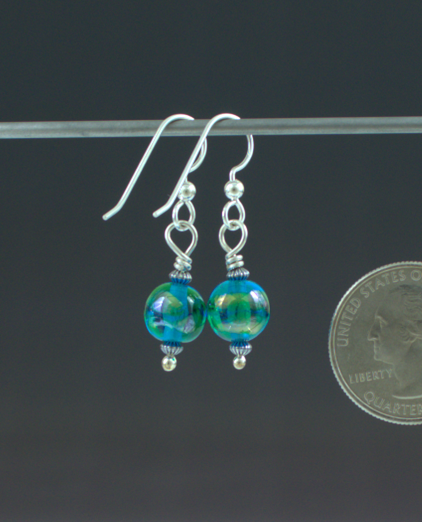 Aqua Pearl Earrings Back