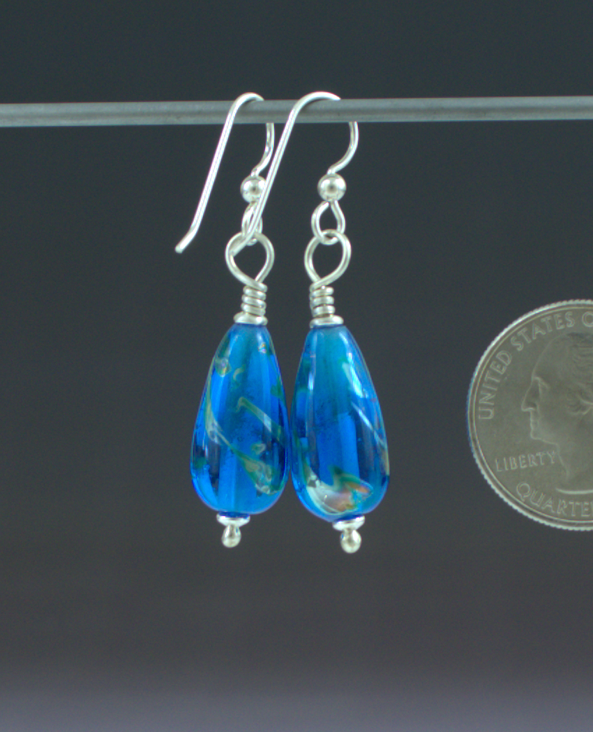 Ocean Blue Earrings Back