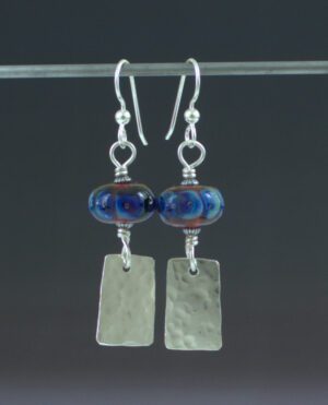 Blue Fire Earrings Front