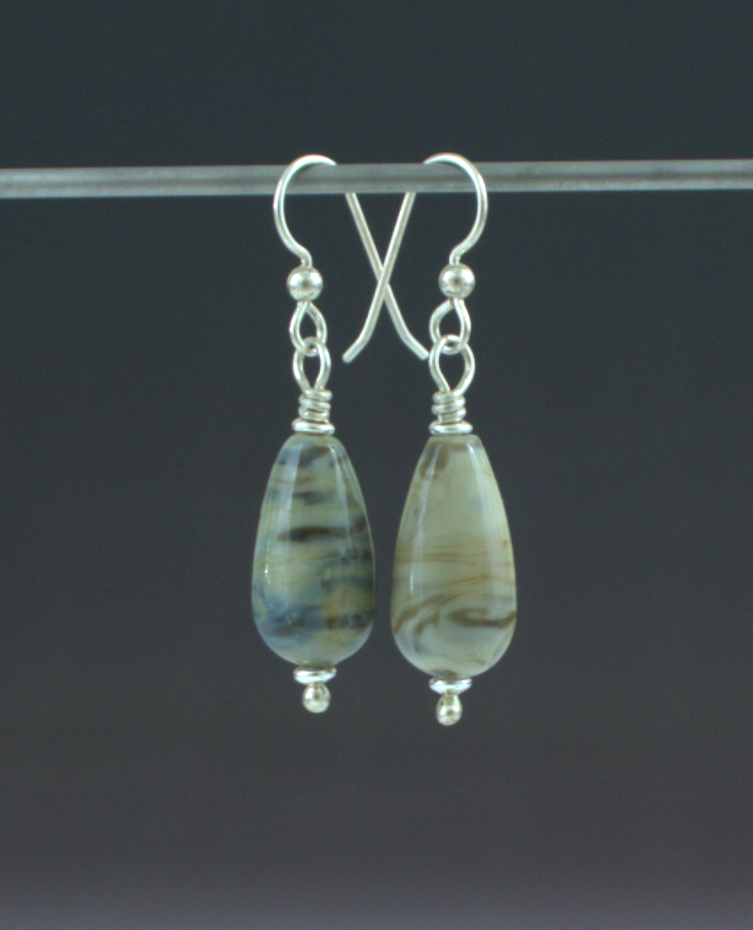 Tribal Gray Earrings Front