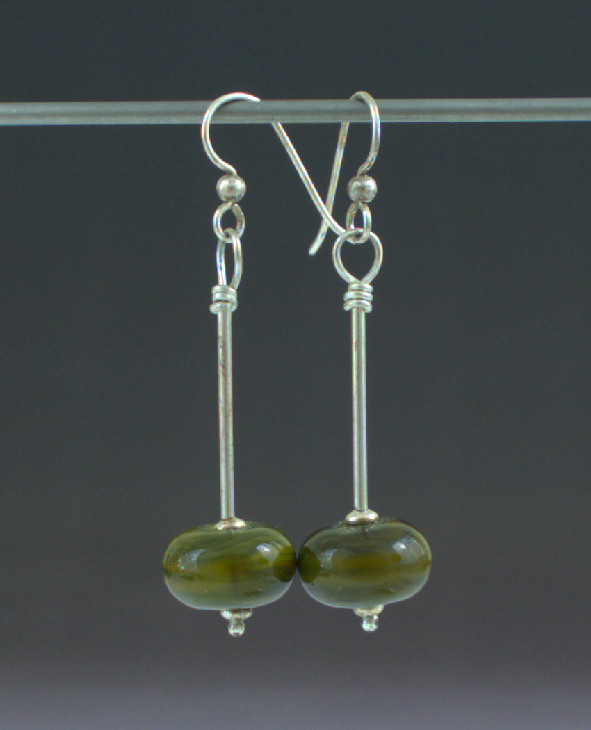Classic Olive Earrings Front