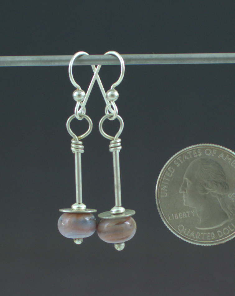 Sleek Mauve Earrings Back