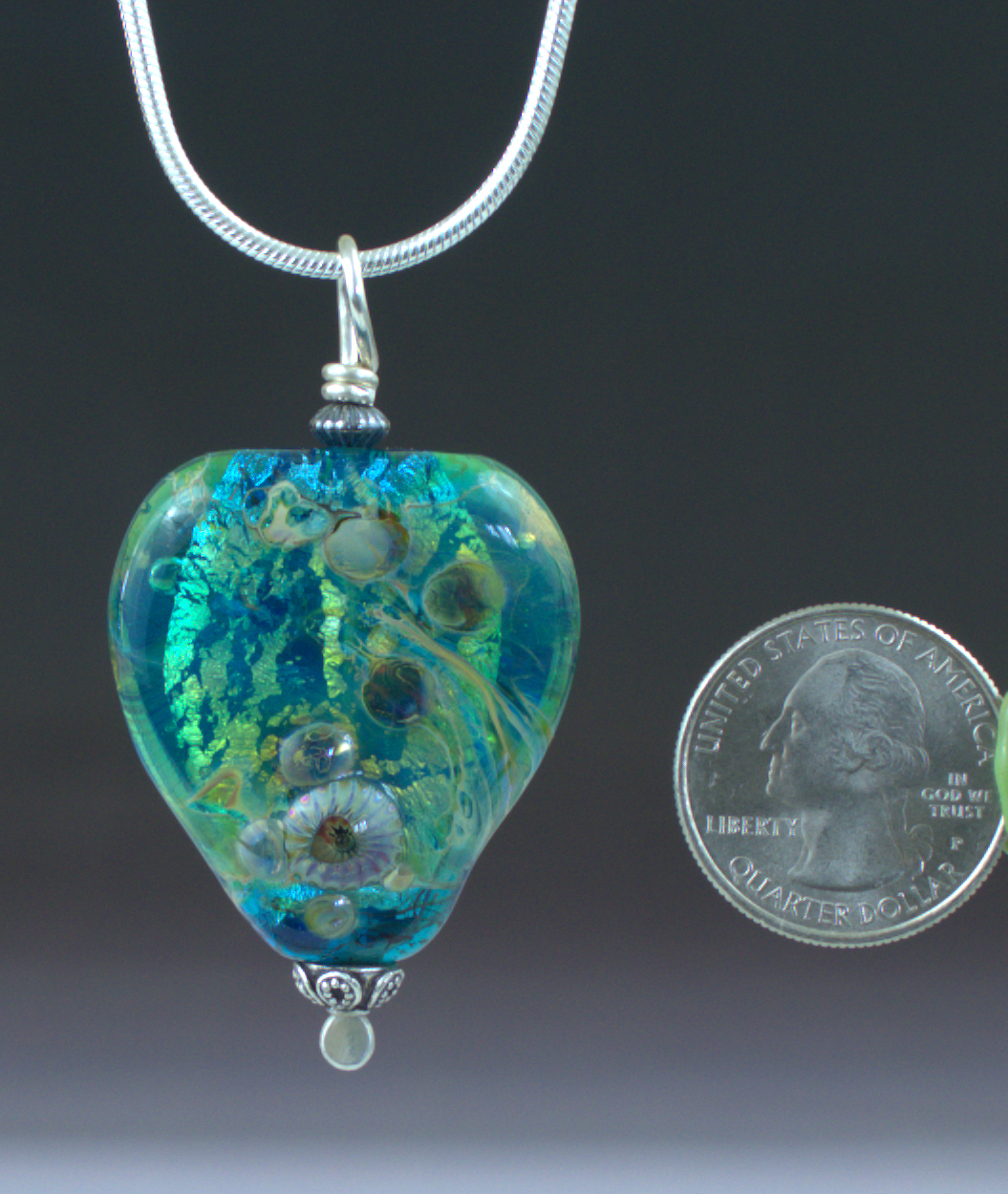 Heart of Blue Pendant Back