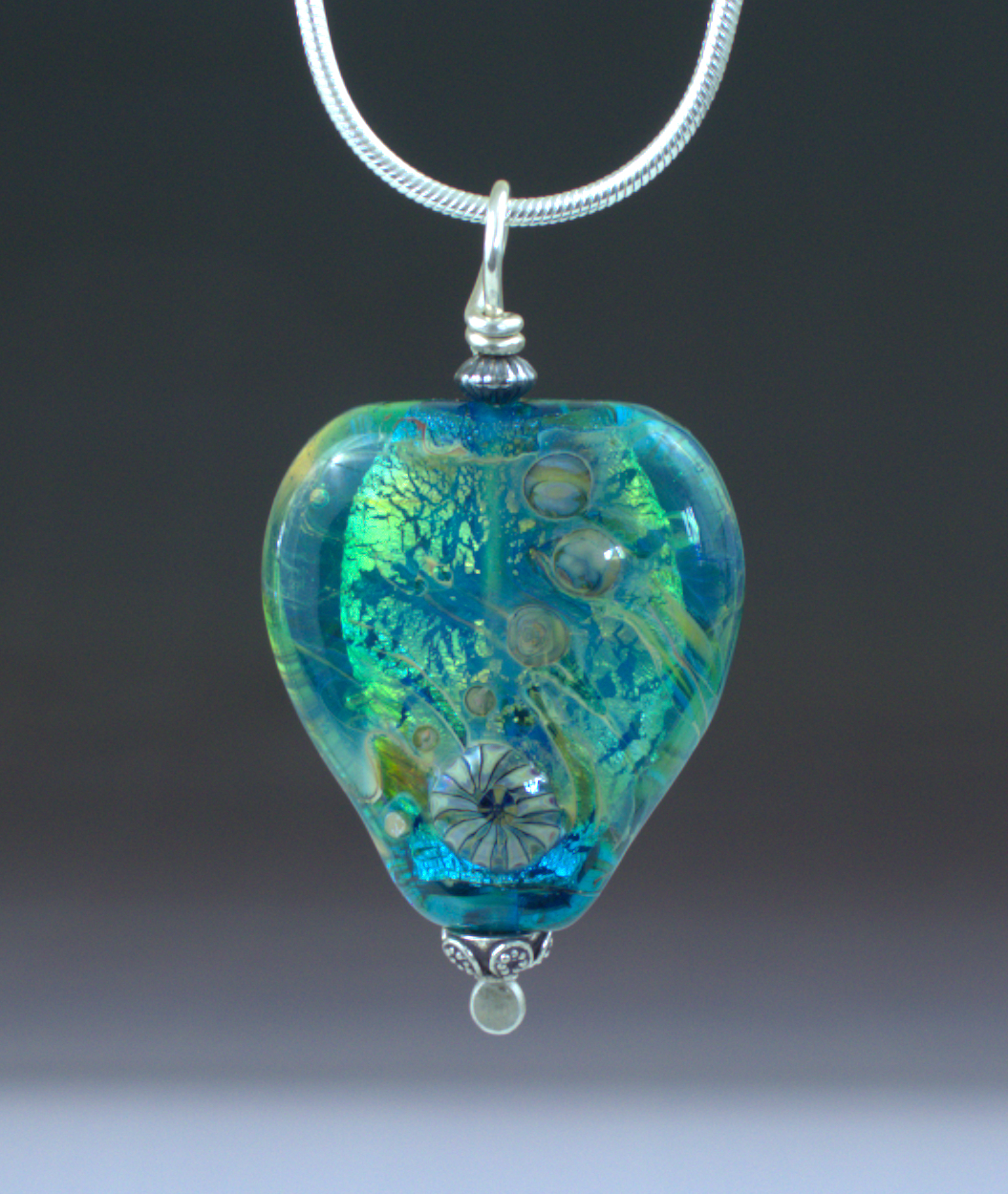 Heart of Blue Pendant with Sterling Silver Chain (SOLD)