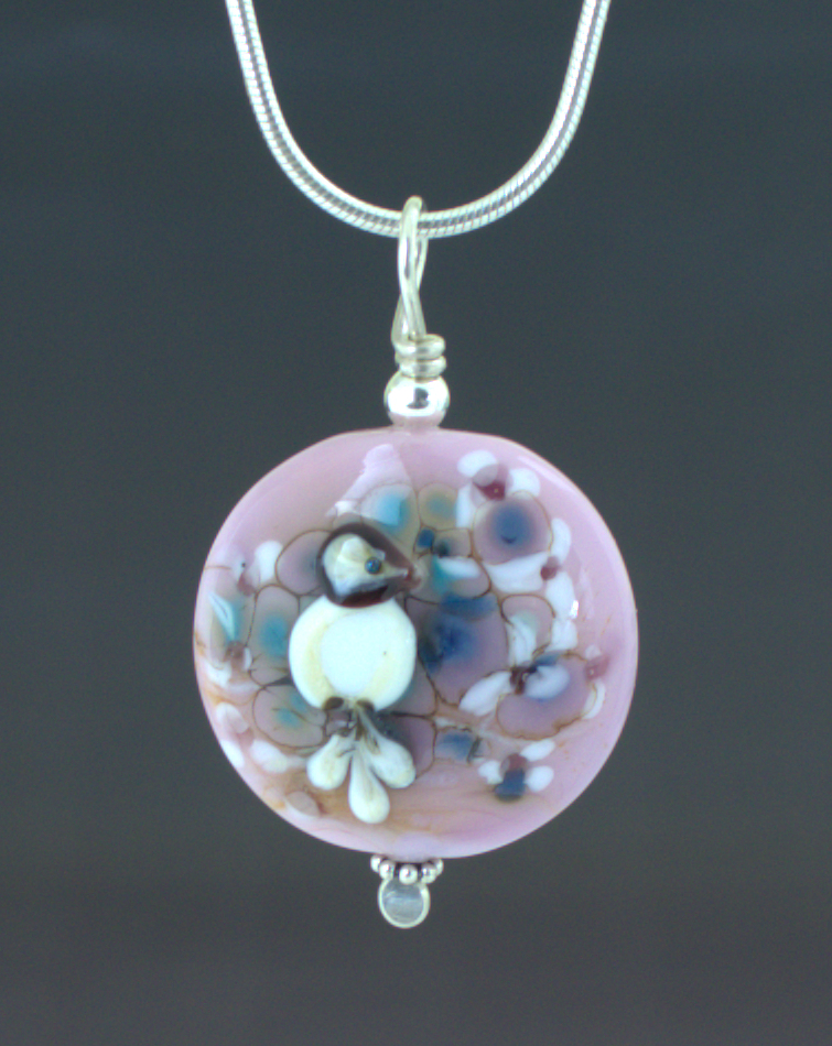 My Pink Friend Pendant with Sterling Silver Chain (SOLD)