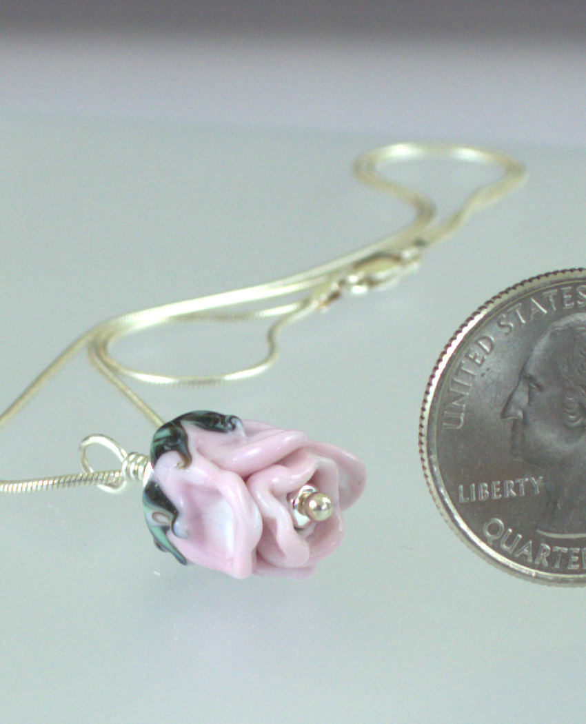 Pinky Pink Rose Pendant Back