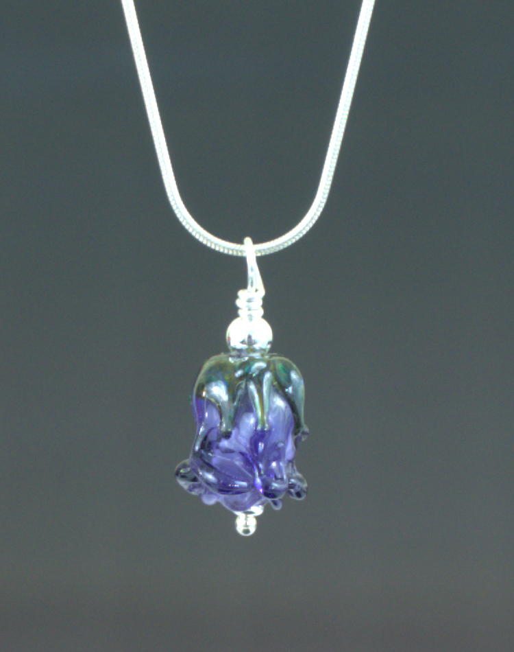 Purple Rose Pendant Front