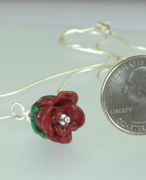 Red Rose Pendant Back