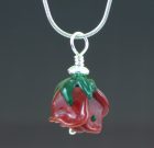 Red Rose Pendant with Sterling Silver Chain (SOLD)