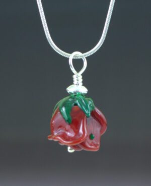 Red Rose Pendant Front