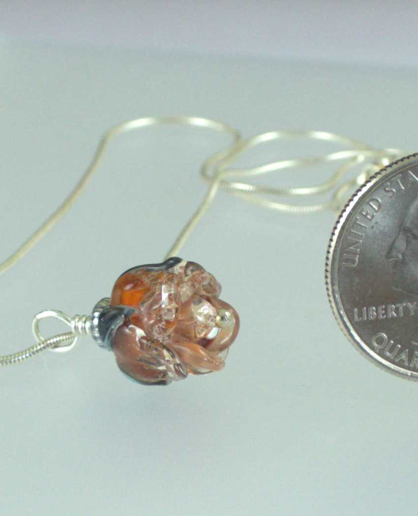 Salmon Rose Pendant Back