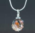Salmon Rose Pendant with Sterling Silver Chain