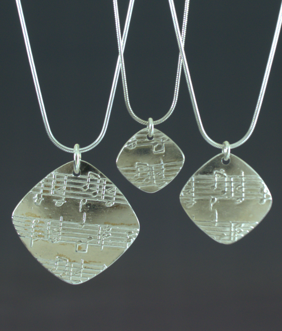 Amazing Grace Fine Silver Diamond Pendants