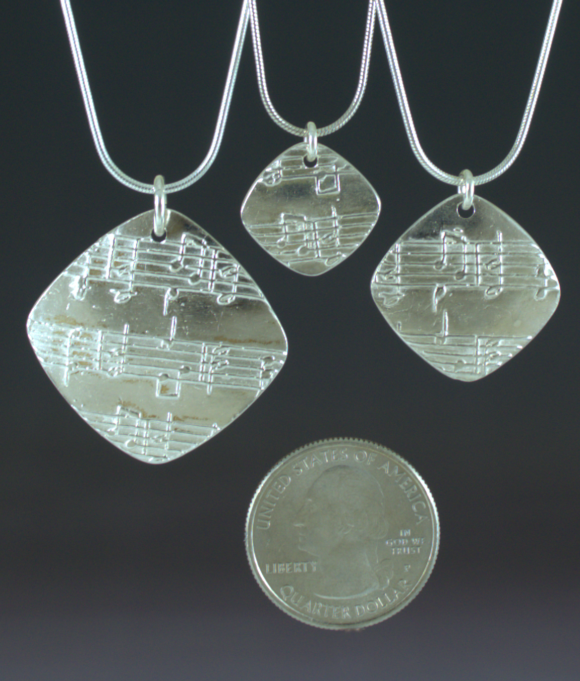 Amazing Grace Fine Silver Diamond Pendants